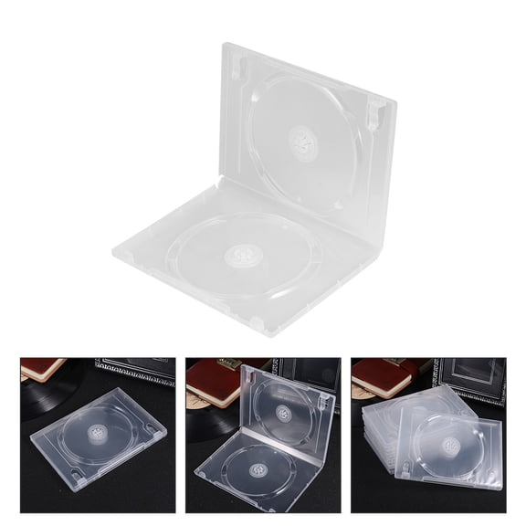 LOLIPPYY 12Pcs Slim CD DVD Holder Transparent Storage for Music Lovers