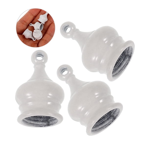 LOLIPPYY 12Pcs White Lamp Finial Crown Cap Knobs with M10x1 Thread for Stylish Ceiling Chandelier and Floor Lamps