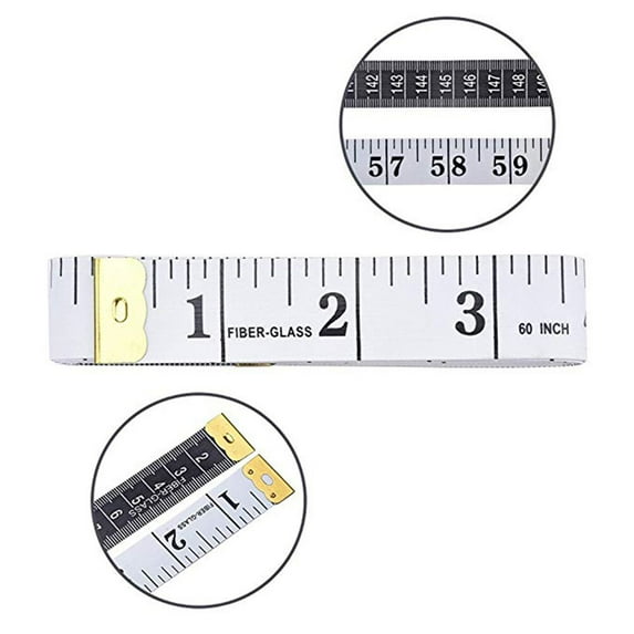 LOLIPPYY 12Pcs White Soft Sewing Ruler Tape with Water Resistant Material and Metal Ends