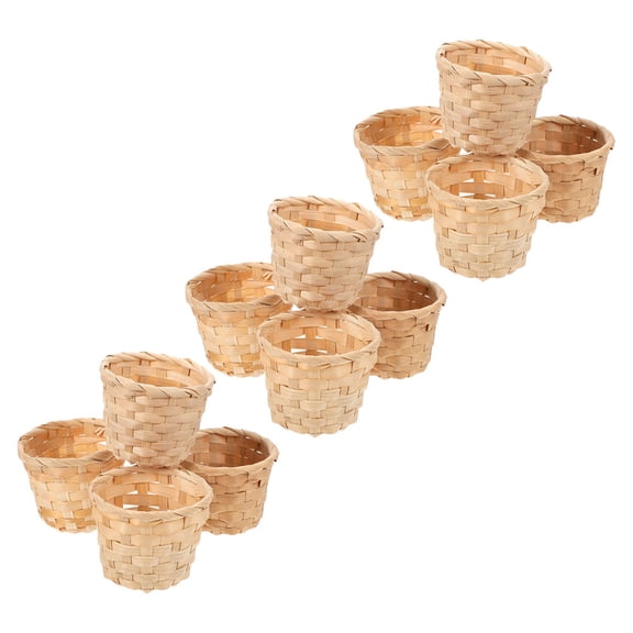 LOLIPPYY 12-Pack Beige Woven Mini Storage Baskets for Home Organization and Decluttering