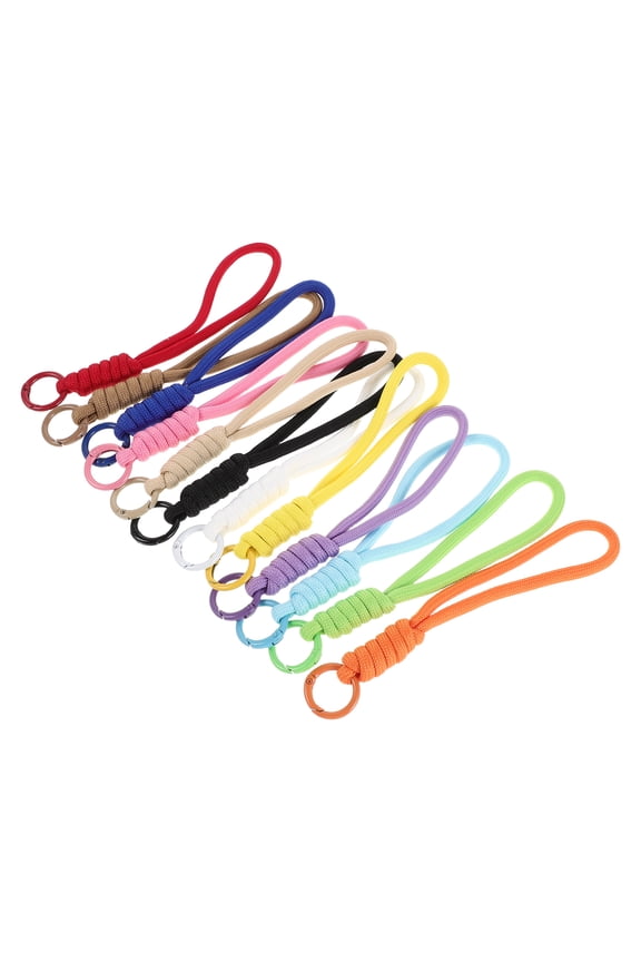 12-Pack Colorful Boho Woven Lanyard Straps - Wristlet Keychains for Phones, Keys, Cards, and Everyday Accessories