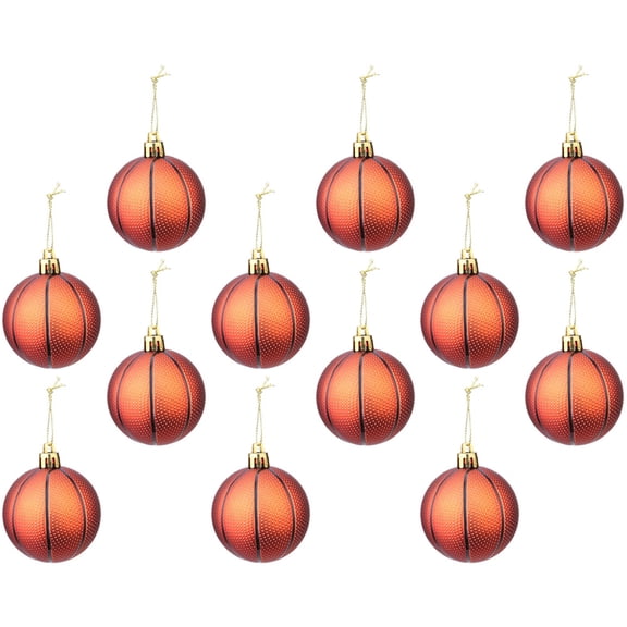LOLIPPYY 12Pcs Xmas Tree Balls in Orange Plastic for Christmas Tree Decoration Festive Holiday Accents