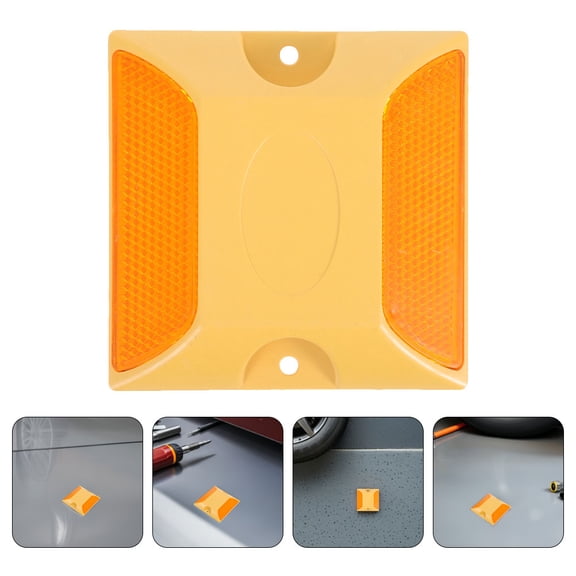 LOLIPPYY Set of 12 Yellow Reflective Pavement Markers Made of ABS for Driveways, Sidewalks, and Highways