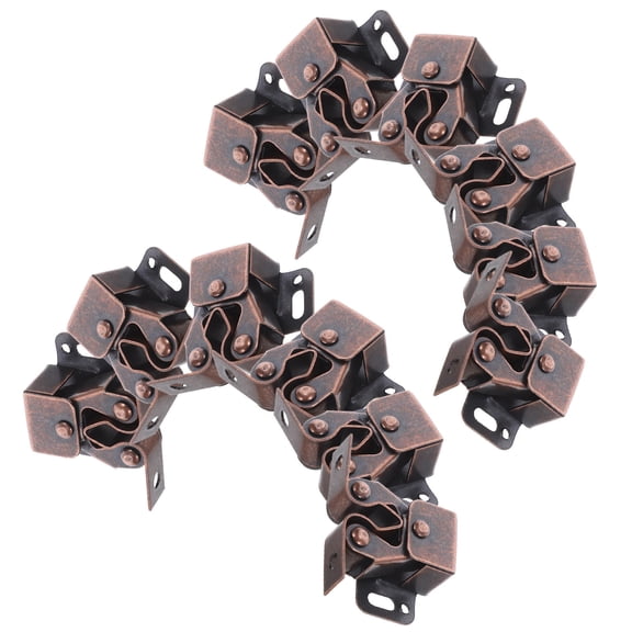 LOLIPPYY 12Sets Light Brown Cabinet Spring Catch Latch for Wardrobe Door with Silent Smooth Closure