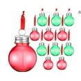thumbnail image 1 of 12pcs Christmas Ball Ornament: 50ml Round Fillable Ball with Hanging Caps - Christmas Wishing Bottle Ornaments for Crafts - Holiday Party Decorations, 1 of 7