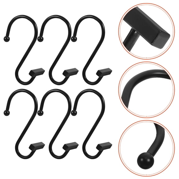 LOLIPPYY 12pcs Curtain Hooks Metal Curtain Hangers Hook Curtain Shower Rods Hooks