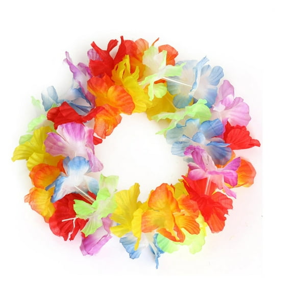 LOLIPPYY 12pcs Hawaii Flower Wrap Garland Headband Headpiece for Festival Luau Beach Party (Colorful)