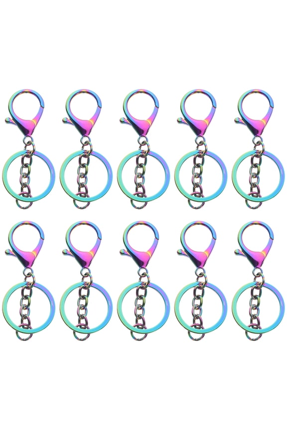 12pcs Key Chain Clip For Keys Sky Blue Alloy Connection Keychain Accessories Daily Use
