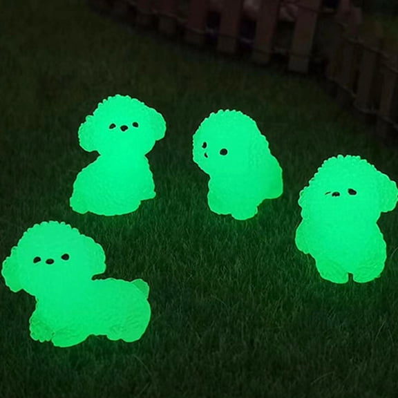 LOLIPPYY 12pcs Miniature Dog Figurines Luminous Tiny Dogs for Tabletop Decor