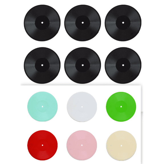 LOLIPPYY 12pcs Miniature Vinyl Record Models for Dollhouse Decoration, Fake Albums Display, Mini House Accessories Set