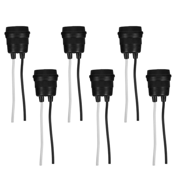 LOLIPPYY 12-Pack Outdoor E27 Lamp Holders: Garden Light Socket Replacement - Black E27 Lamp Socket with Flexible Cord for Humid Areas