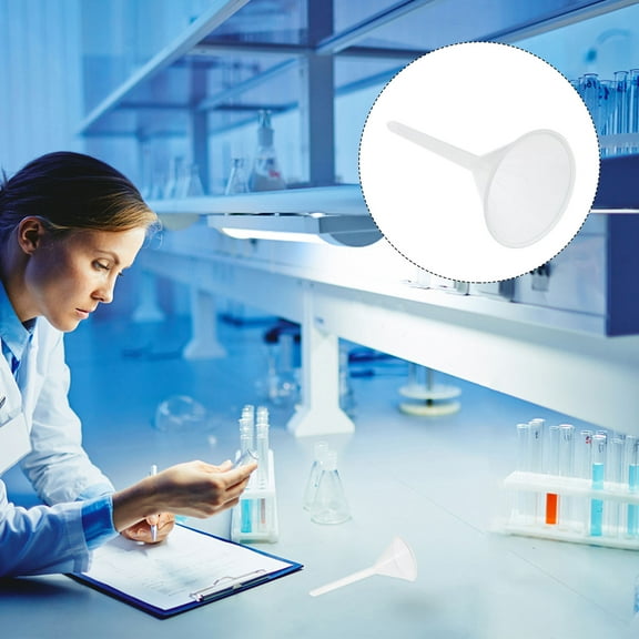 LOLIPPYY 12pcs Plastic Funnels for Laboratory Use and Liquid Transfer in Classrooms and Homes