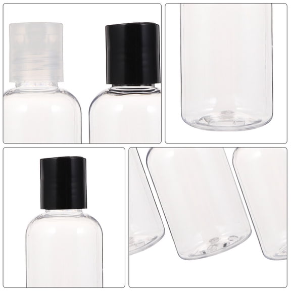 LOLIPPYY 12pcs Travel Size Empty Bottles Refillable Travel Containers Black for Women