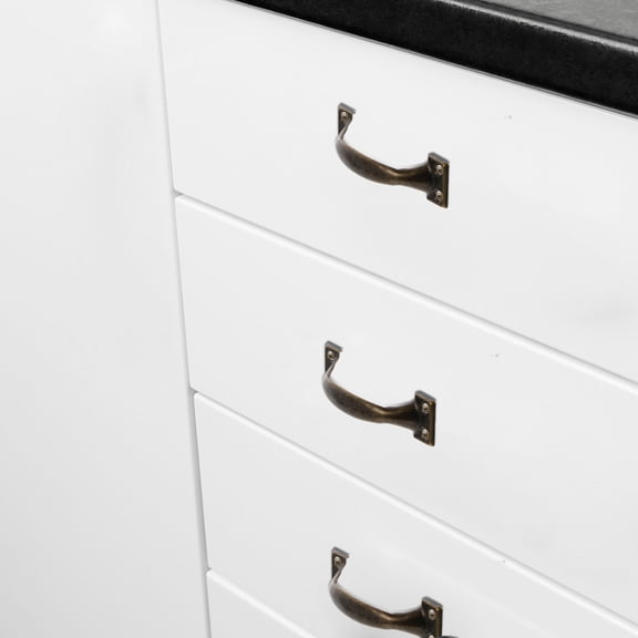 LOLIPPYY 12pcs Vintage Looking Bow Handles Iron Retro Bronze Dark Brown