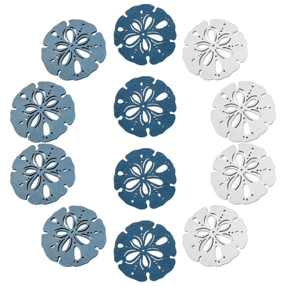 LOLIPPYY 12pcs Wood Hollow Shell Decors Assorted Color Beach House Decor for Adults