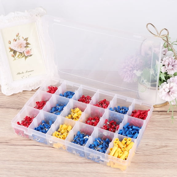 LOLIPPYY 1300Pcs PVC Bare PVC Eyelets Heavy Duty Wire Connectors for Automotive Cable Repair