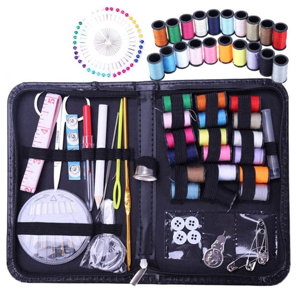 LOLIPPYY 134pcs Sewing Tool Kit Needles Thread Scissors Set with Zipper Bag for Beginners Travel Home