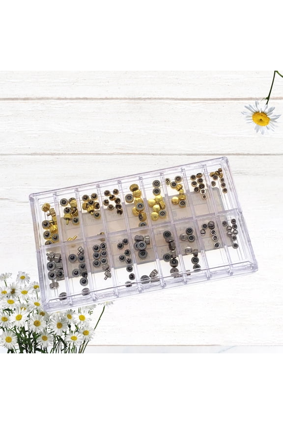 140Pcs Professional Watch Crown and Stem Repair Kit with Storage Box