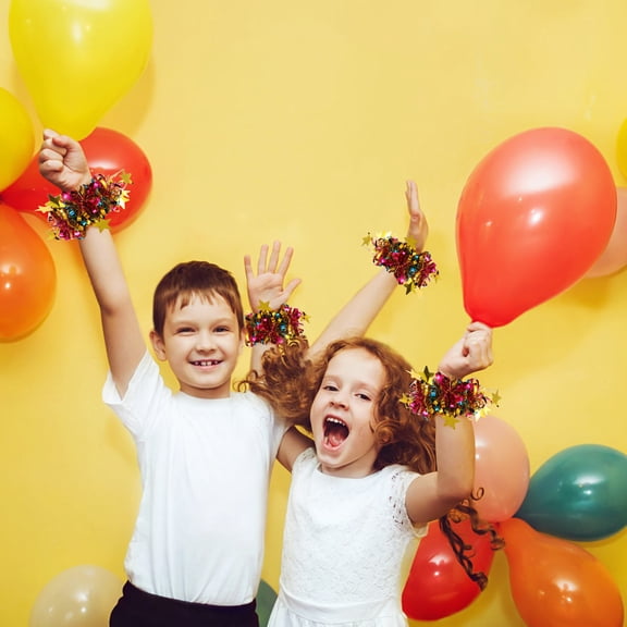 LOLIPPYY 14Pcs Assorted Color Pom Poms Soft Glitter Performance Props for Cheerleading and Sports Use