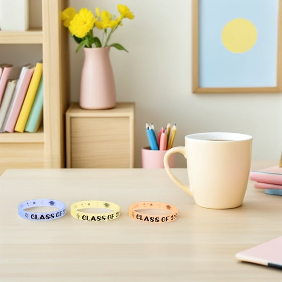 LOLIPPYY 14Pcs Glow in Dark Silicone Graduation Bracelets for Night Events and Group Celebration