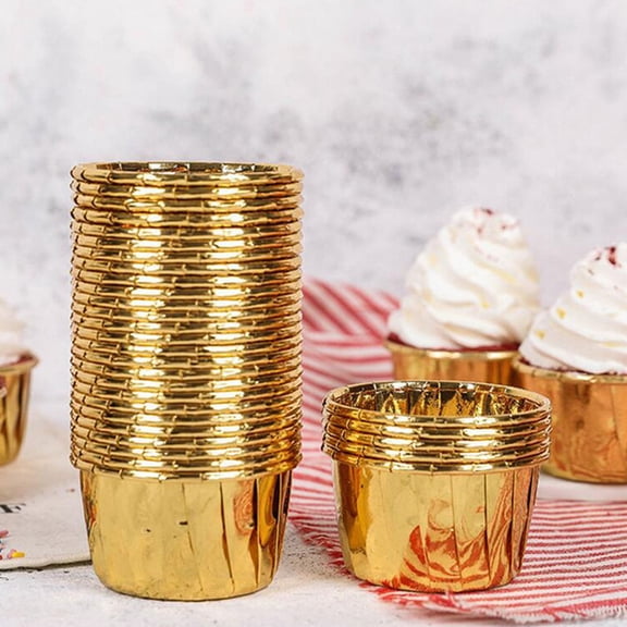 LOLIPPYY 150PCS Muffin Cups for Baking Disposable for Bakeries  Silver