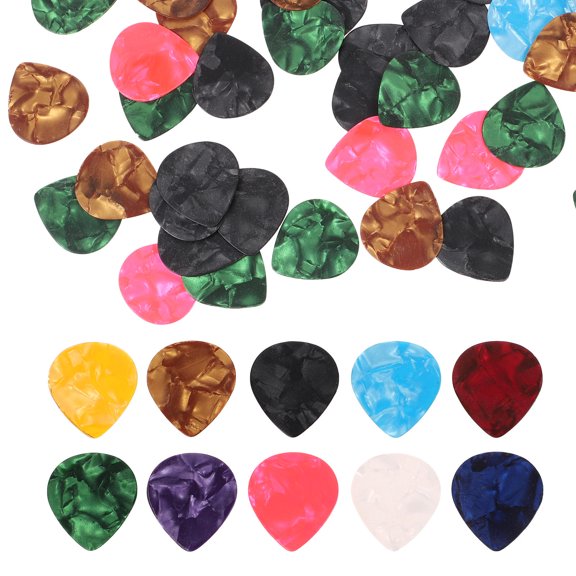 LOLIPPYY 150Pcs Professional Guitar Picks Replacement Ultra Thin Celluloid for Bass and Acoustic