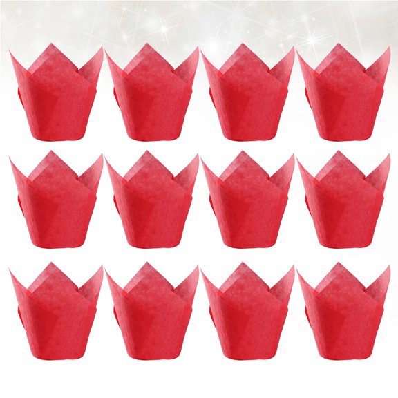 LOLIPPYY 150Pcs Red Disposable Paper Cup Wrappers Ideal for Birthday Parties and Food Packaging