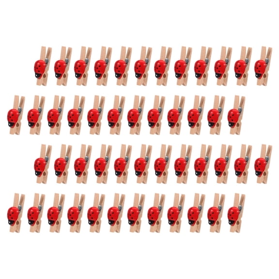 LOLIPPYY 150Pcs Small Wooden Ladybug Clothespins for Paper Clips Photo Holders Lightweight and Portable