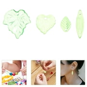 LOLIPPYY 150Pcs Acrylic Green Leaf Charms Transparent Maple Tree Pendants Lightweight DIY Jewelry Making Supplies