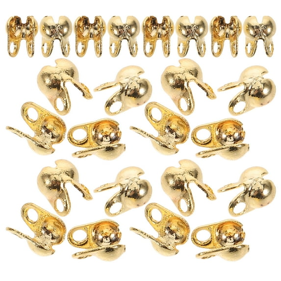 LOLIPPYY 150pcs Metal Crimp Beads Connectors for Making Bracelets and Accessories