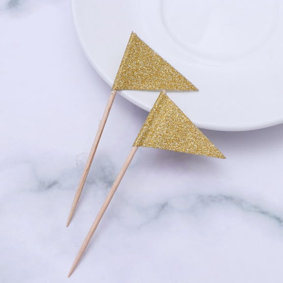 LOLIPPYY 15PCS New Year Cake Decoration Golden Paper Cake Toppers for Family Friends Parties
