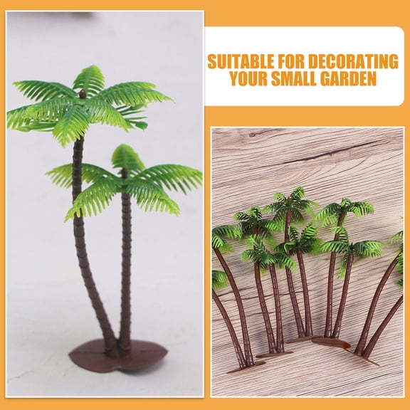 LOLIPPYY 15Pcs Artificial Plastic Palm Tree Models Realistic Miniatures for Fish Tank and Landscape Design