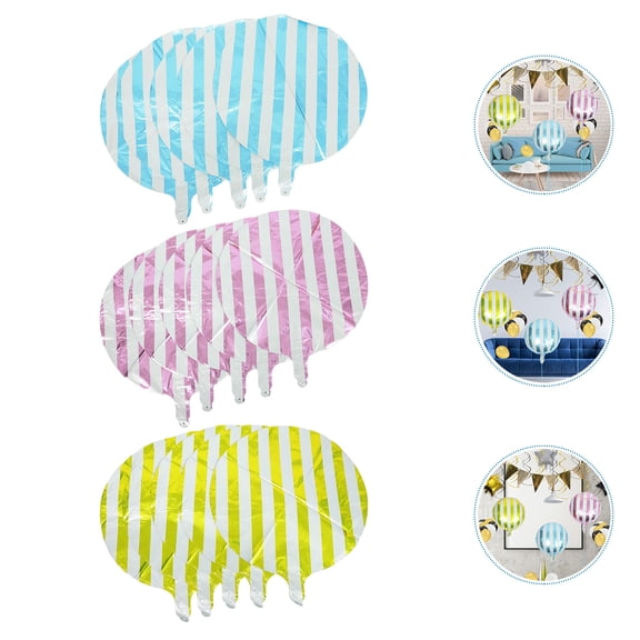 LOLIPPYY 15Pcs Assorted Color Round Striped Foil Balloons Perfect Birthday Party Supplies Decor