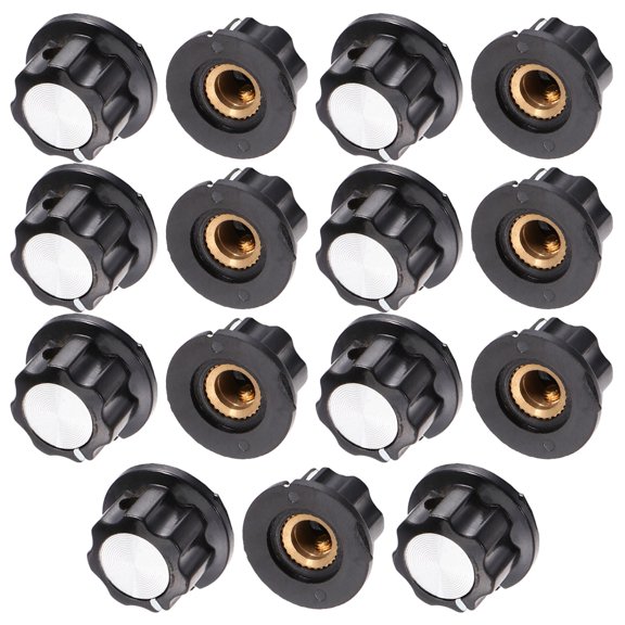 LOLIPPYY Rotary Knob Bakelite 6Mm Shaft 360 Degree for Guitar Volume Control 15Pcs