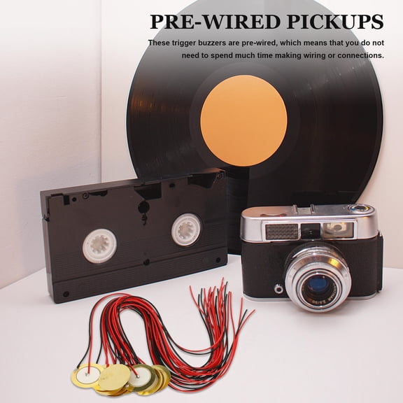 LOLIPPYY 15Pcs Compact Golden Piezo Pickup Discs for Guitar Drum Trigger Contact Microphone