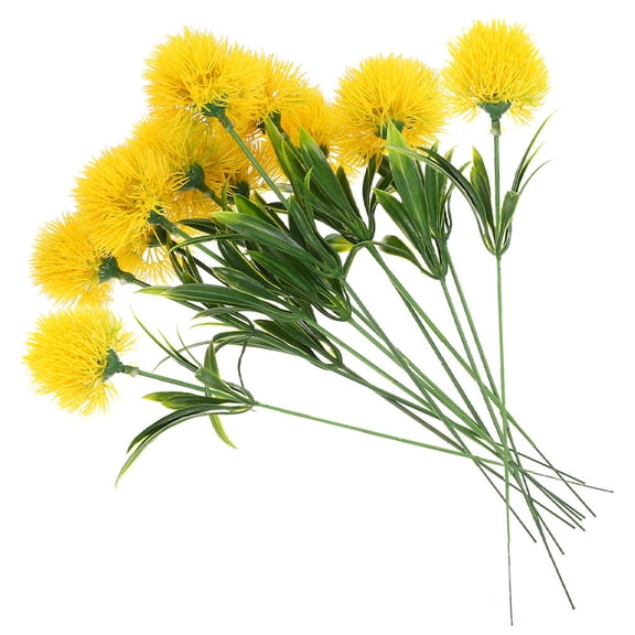 LOLIPPYY 15Pcs Faux Yellow Dandelion Flowers Made of Plastic for Natural Home and Shop Decor