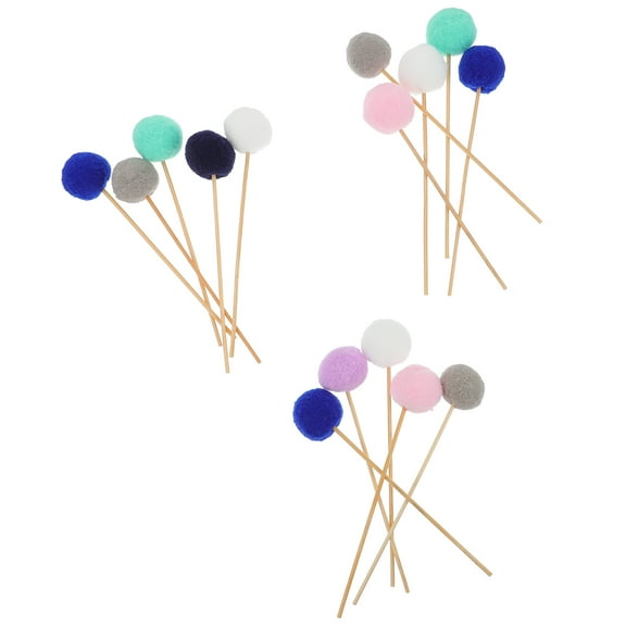 LOLIPPYY 15Pcs Fragrance Diffuser Sticks Assorted Color Wooden Ball Aromatherapy for Living Room