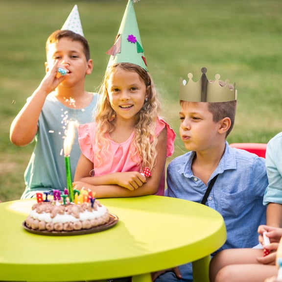 LOLIPPYY 15Pcs Golden Paper Crowns Party Hats for Adults and Birthday Celebrations with Stylish Foldable Design