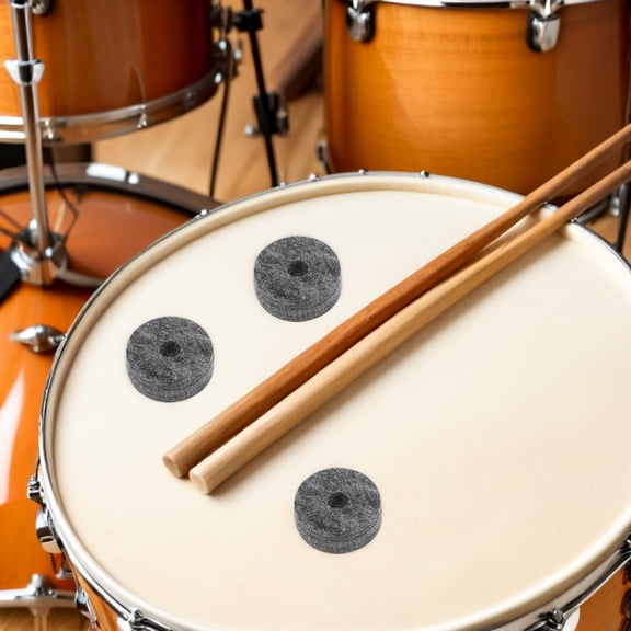 LOLIPPYY 15-Piece Grey Cymbal Felt Pads Set for Drum Kits, Cymbal Sound Clarity and Stability, Drum Accessory Replacement