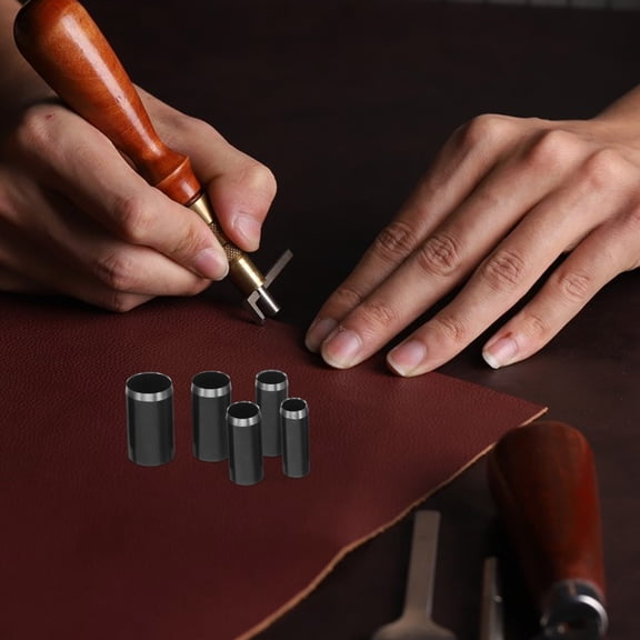 LOLIPPYY 15Pcs Hollow Puncher Set with Multi Diameter Round Punch Tools for Leatherware Craft Projects