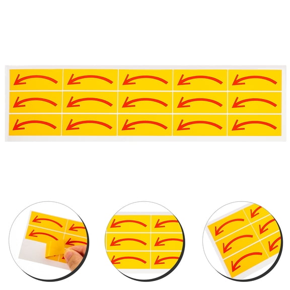 LOLIPPYY 15Pcs Home Use Yellow Arrow Adhesive Stickers for Floor and Wall Warning