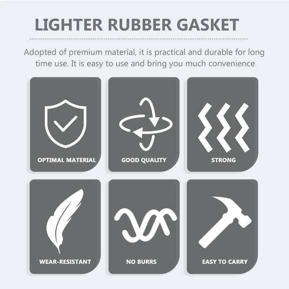 LOLIPPYY 15Pcs Lighter Accessories Black Rubber Bottom Pad for Most Fluid Lighter Use
