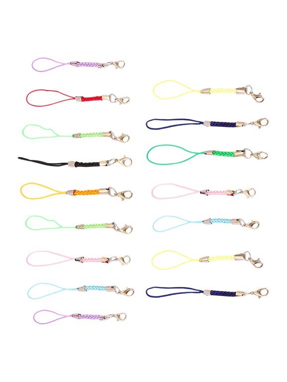 Decorative Phone Lanyard with Lobster Clasp, Assorted Colors, Smooth , Comfortable , 15 Pieces Set