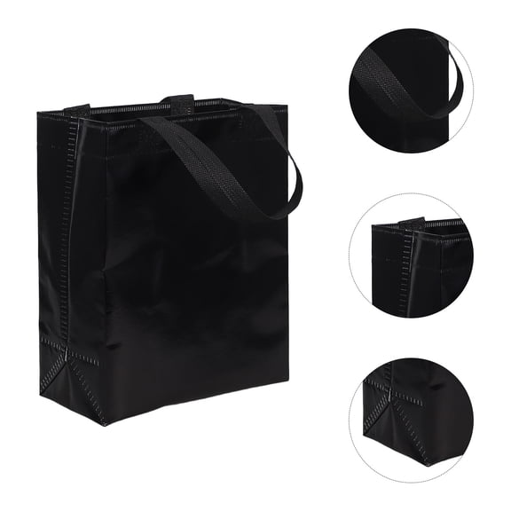 LOLIPPYY 15Pcs Non Woven Bags For Fabric Tote Bag Black Reusable Convenient Handle For Festive Events