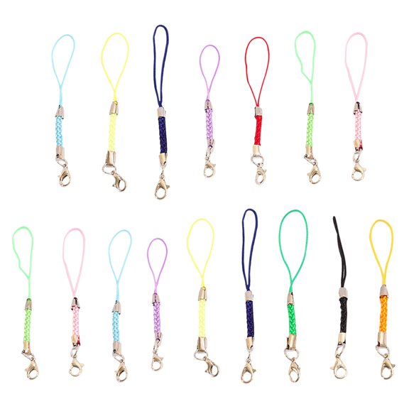 LOLIPPYY 15Pcs Phone Strap with Lobster Clasp Wrist Lanyard Decorative Rope for Cell Phone