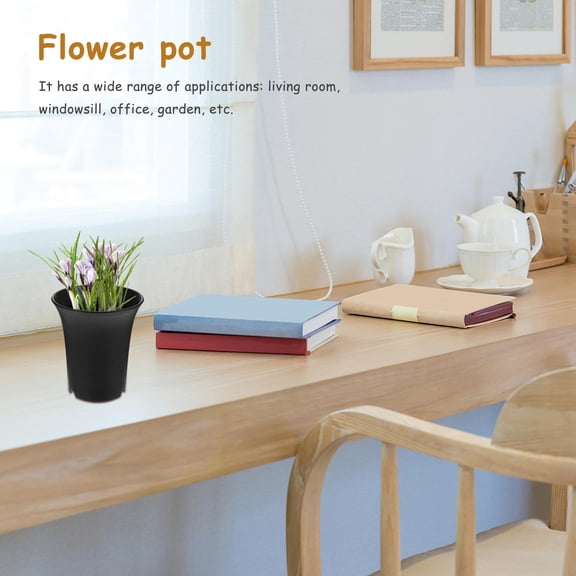 LOLIPPYY 15Pcs Plastic High Tube Plant Pots Black for Garden Office Windowsill Decoration