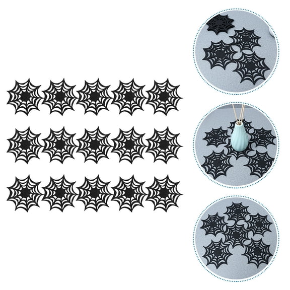LOLIPPYY 15Pcs  Table Decorations Felt Spider Web Place Mats Household