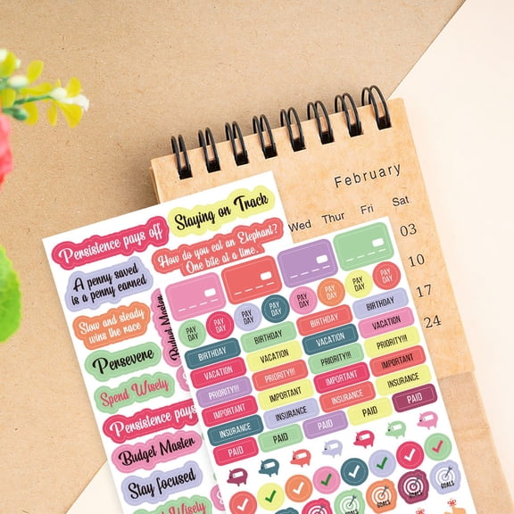 LOLIPPYY 15Pcs Vintage Scrapbook Stickers Assorted Color Planner Labels for DIY Journal Decoration