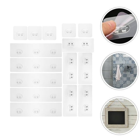 LOLIPPYY 15Pcs White Adhesive Wall Hooks for Hanging Shower Racks Baskets and Storage Bags