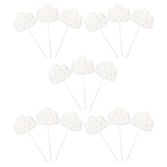 LOLIPPYY 15Pcs White Cloud Cupcake Toppers for Party Cake Decoration and Wedding Cake Ornaments